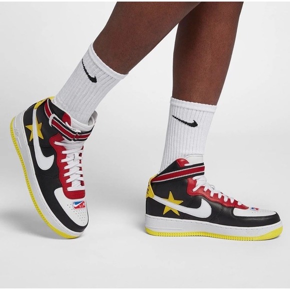 Nike Men Size 8.5 Air Force 1 High AQ3366-600 Riccardo‎ Tisci Red YellowNo Box